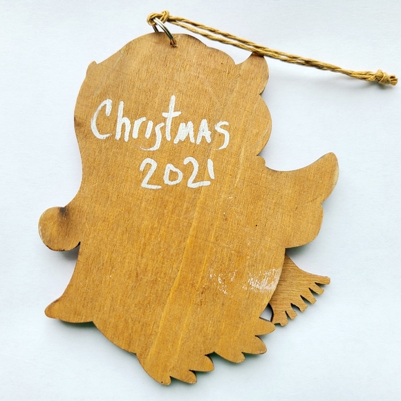 Wooden Owl Wearing Hat and Scarf Ornament - Picture 2 of 2